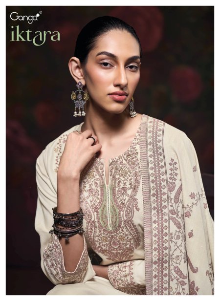 Iktara By Ganga Pure Pashmina Dress Material